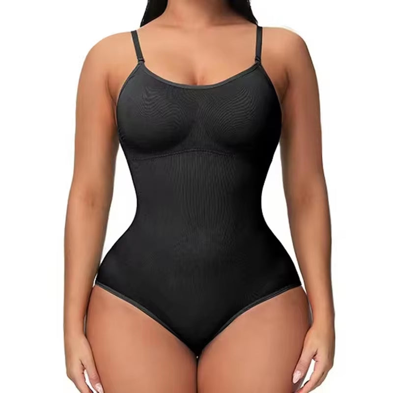 Super Sale V Neck Spaghetti Strap Bodysuit Compression Body Suits Open Crotch Shapewear Slimming Body Shaper Smooth Out Bodysuit